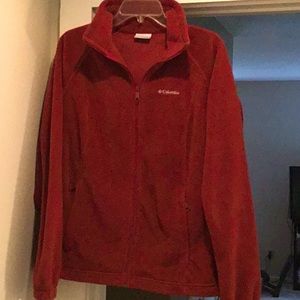 Women’s Columbia dark red fleece zip jacket, L